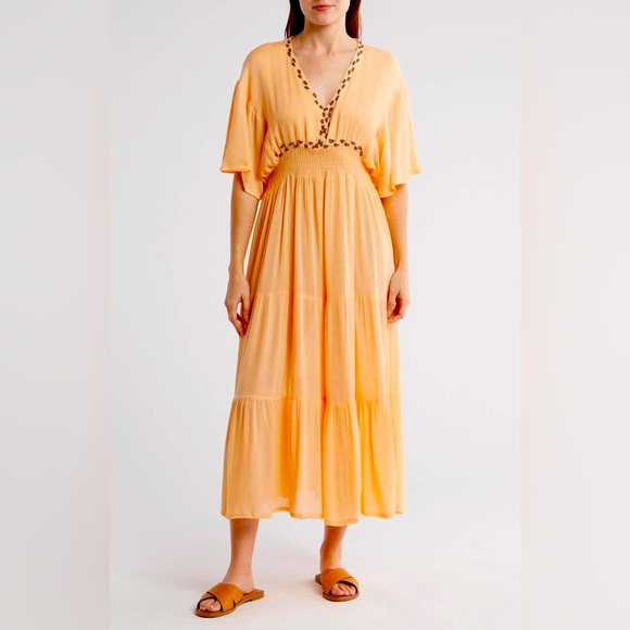 NWT BOHOME Maxi Dress Peach Medium - Picture 1 of 9
